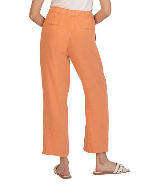 Kut From The Kloth Orange Haisley Linen Ankle Drawstring Pants