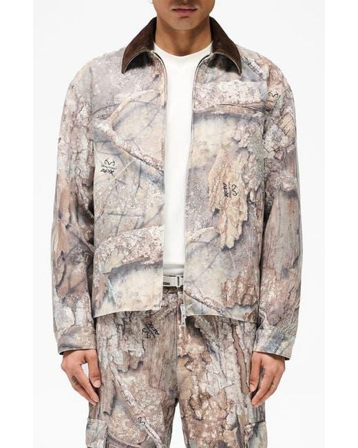 Represent Brown X Realtree Print Trucker Jacket for men