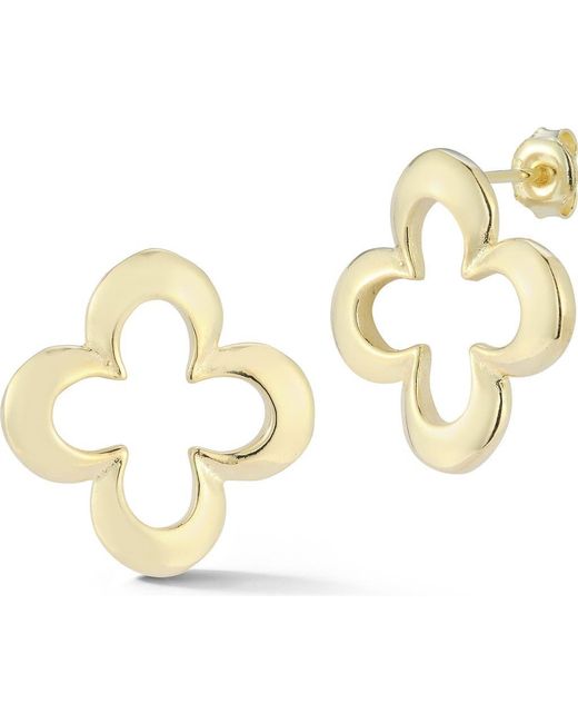 Sphera Milano Metallic Open Clover Stud Earrings