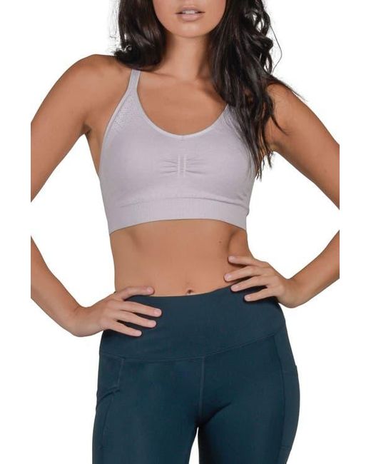 90 Degrees White Strappy Racerback Sports Bra