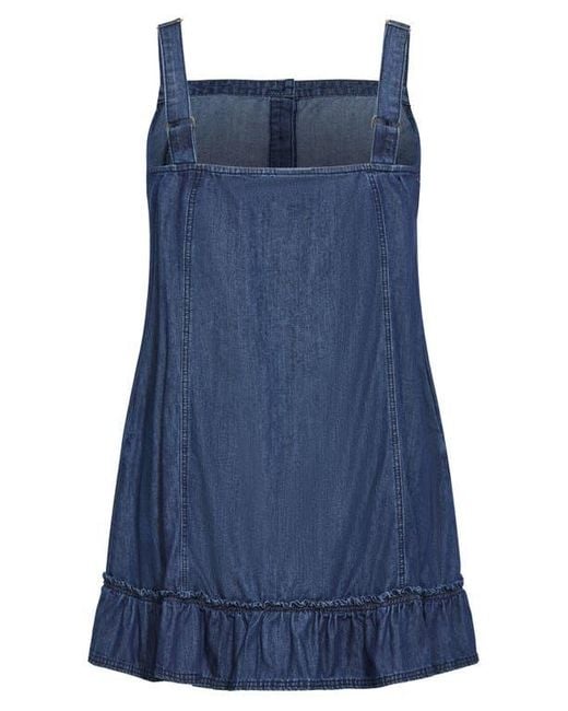 City Chic Blue Island Denim Button Front Dress