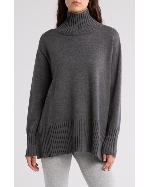 Eileen Fisher Turtleneck Merino Wool Sweater in Black Lyst
