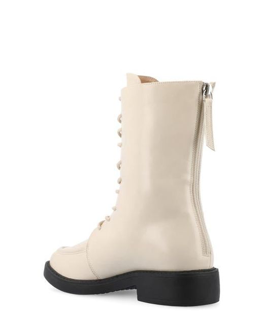Journee Collection White Nikks Combat Boot