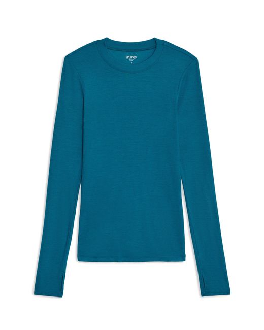 Splits59 Blue Louise Rib Long Sleeve T-shirt