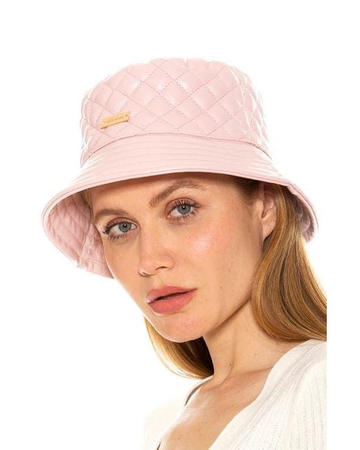 Alexia Admor Pink Pleather Bucket Hat