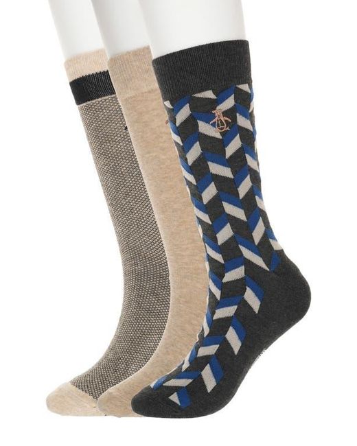 Original Penguin Blue Assorted 3-Pack Crew Socks for men