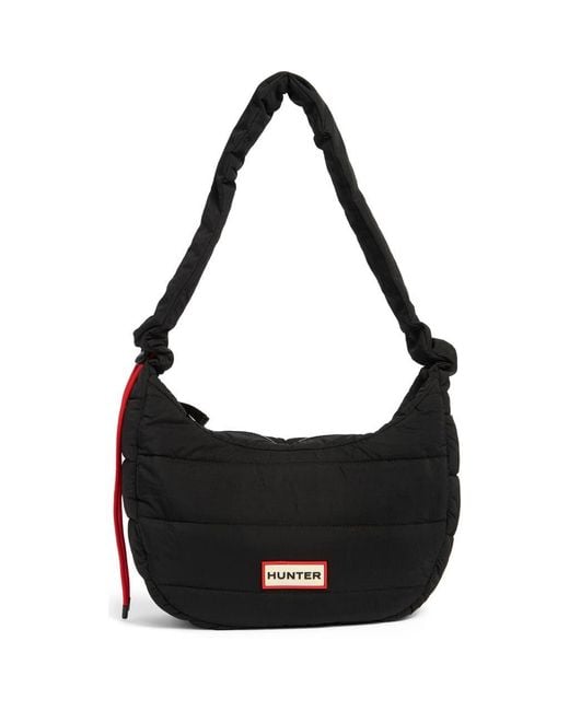 Hunter Black Dash Quilted Nylon Shoulder Bag