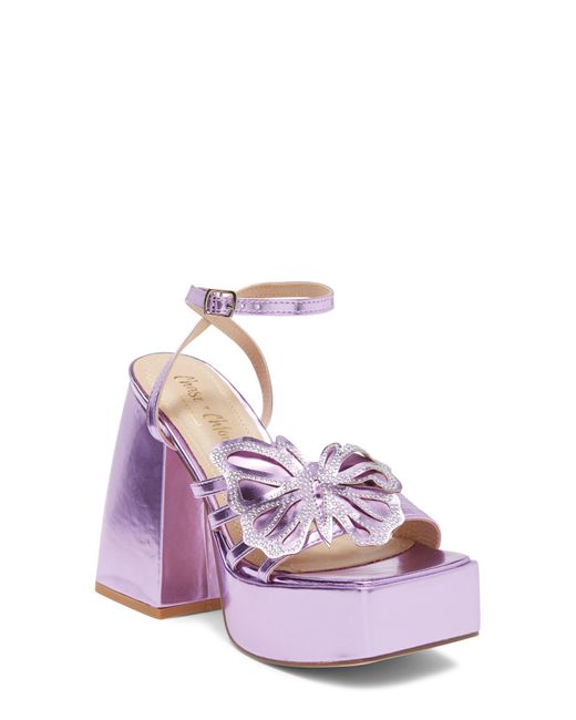 In Touch Footwear Pink Drew Butterfly Platform Heeled Sandal