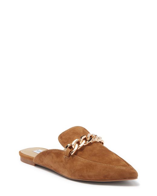 Steve Madden Pointy Toe Chain Mule In Cognac Suede At Nordstrom Rack in ...