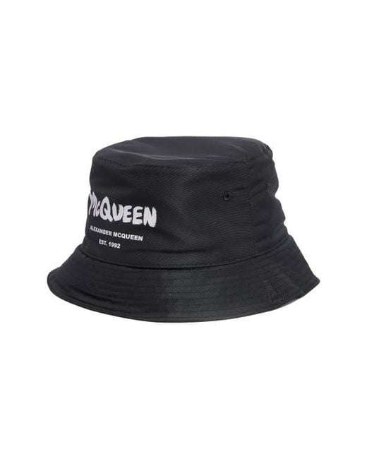McQueen Black Bucket Hat for men