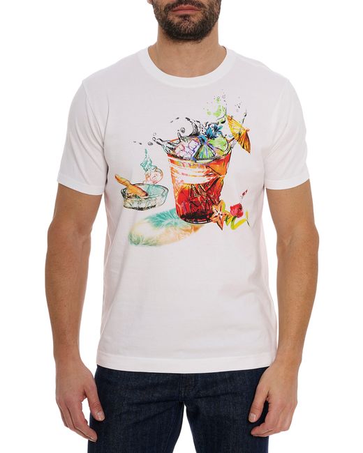 Robert Graham White Perfect Pair Cotton Graphic T-shirt for men