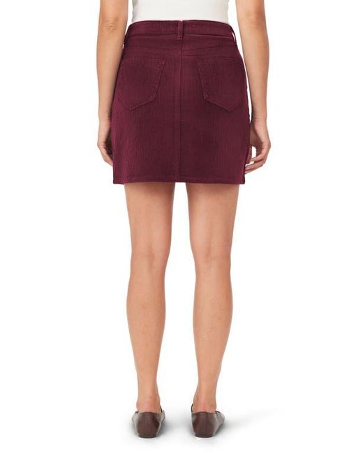 Kensie Red High Waist Corduroy A-Line Skirt