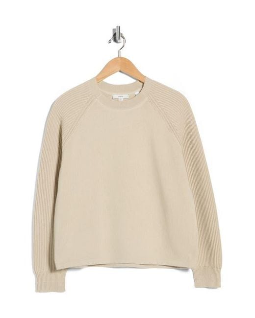 Vince Natural Ribbed Cotton Pullover
