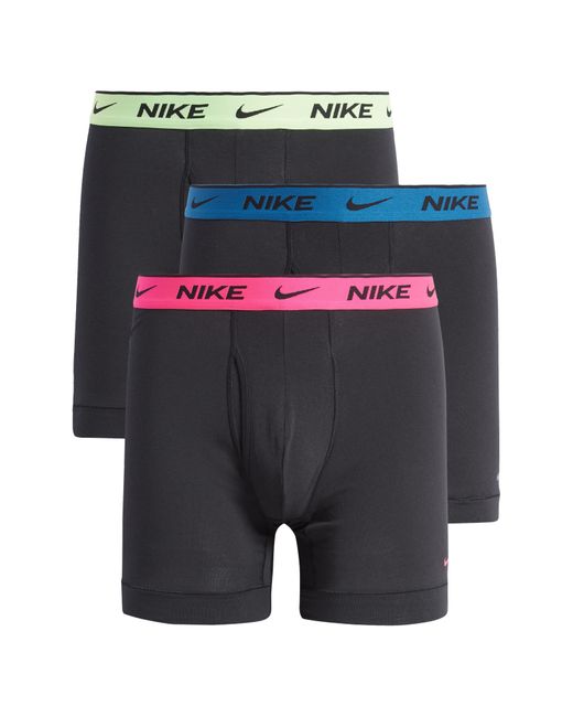 Nike Gray Dri-fit Essential Assorted 3-pack Stretch Cotton Boxer Briefs for men