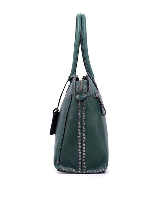 Old Trend Green Soul Stud Leather Satchel Bag