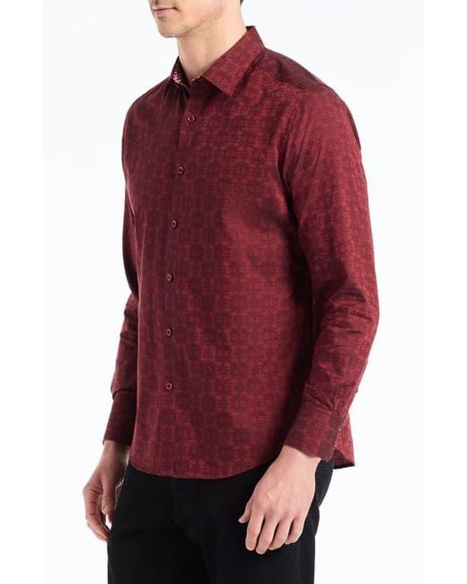 Robert Graham Red Stellman Long Sleeve Button-Up Shirt for men