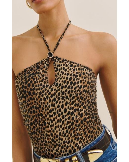 Reformation Blue Juniper Halter Top