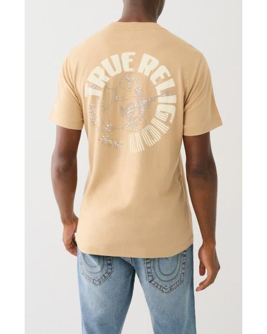 True Religion Blue Fast Buddha Rhinestone Graphic T-Shirt for men