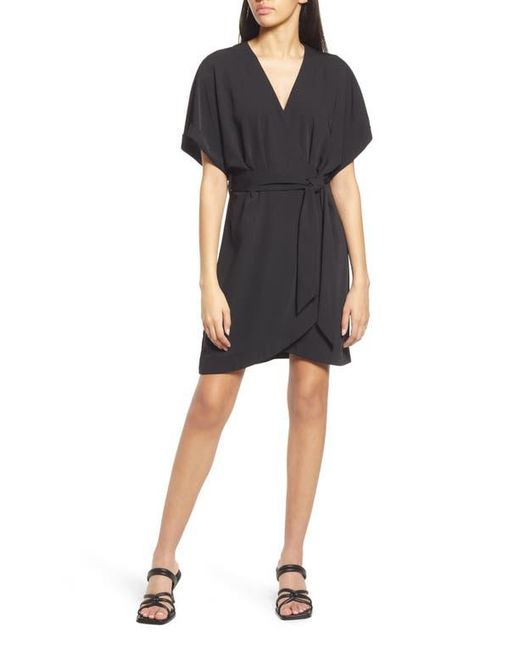 Charles Henry Dolman Wrap Dress in Black Lyst