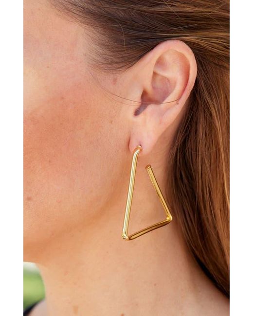 SAVVY CIE JEWELS Metallic Large Linear Hoop Earrings