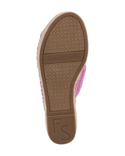 Franco Sarto Pink Pacifica Espadrille Platform Wedge Sandal