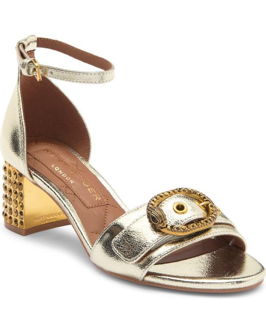 Kurt Geiger Metallic Mayfair Eagle Block Heel Sandal