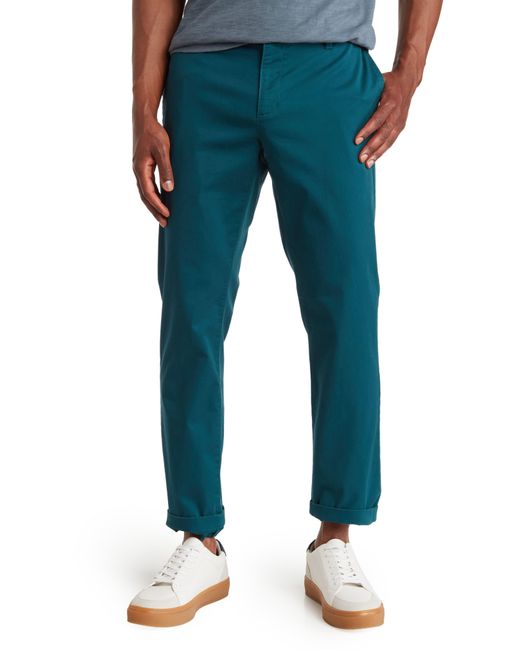 14th & Union Blue The Wallin Stretch Twill Trim Fit Chino Pants for men