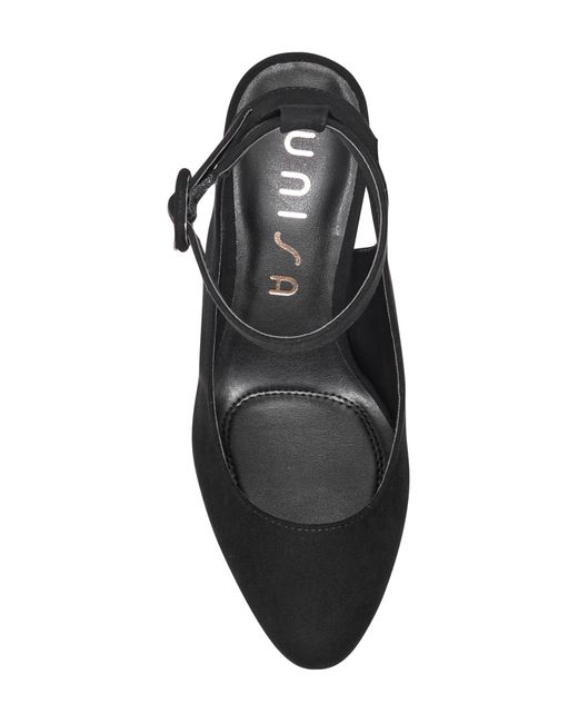 Unisa Ankle Strap Block Heel Pump in Black Lyst