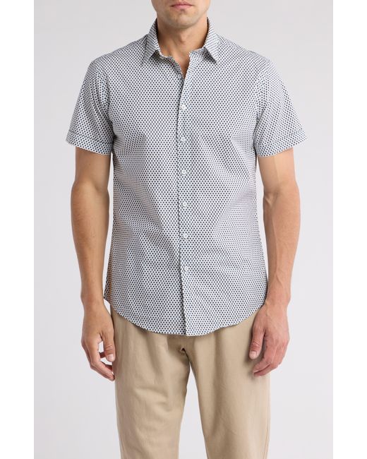 Rodd & Gunn Blue Downey Hill Short Sleeve Cotton Button-up Shirt for men