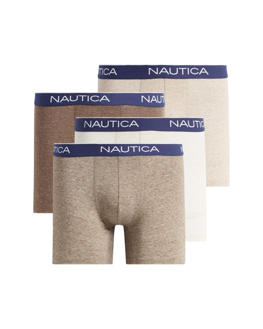 Nautica Blue Assorted 4-pack Heather Boxer Briefs for men