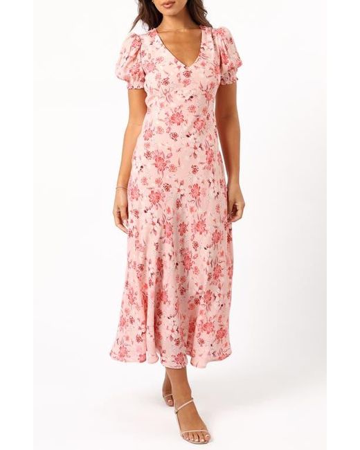 Petal & Pup Pink Sandra Puff Sleeve Midi Dress