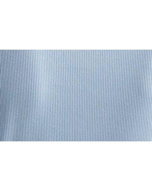 Veronica Beard Blue Scottie Mixed Media Stretch Pima Cotton Button-Up Shirt