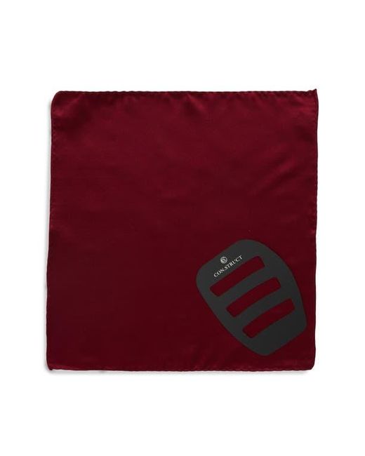 Con.struct Red Solid Satin Pocket Square for men