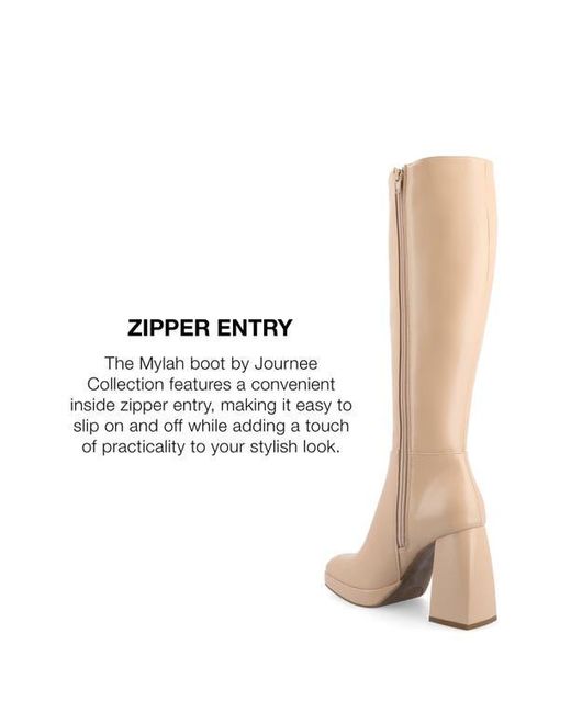 Journee Collection White Mylah Block Heel Boot