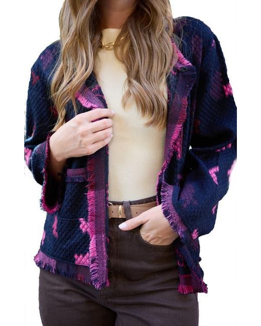 Saachi Blue Fringe Trim Jacket