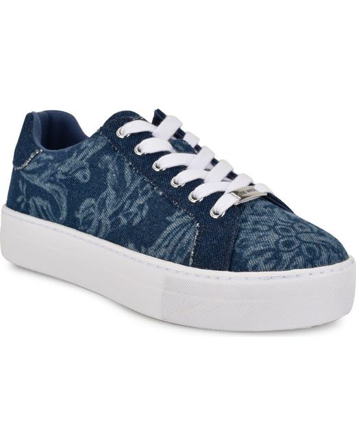 Nine West Blue Gatsby Platform Sneaker