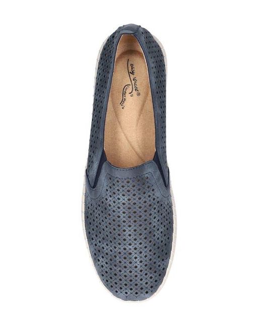 Easy Street Blue Fresh Perforated Slip-On Sandal