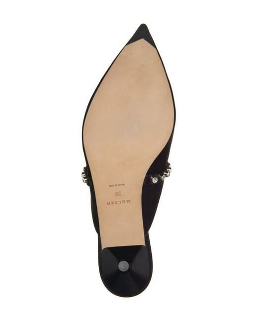 McQueen Black Stud Pointed Toe Mary Jane Mule