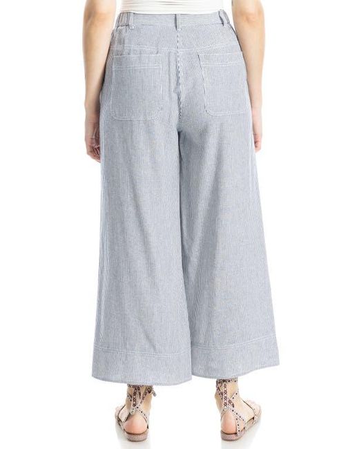 Max Studio Blue Crop Wide Leg Pants