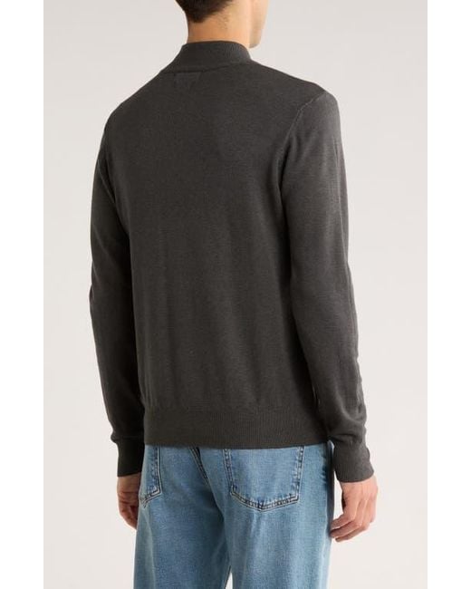 T.R. Premium Black Slim Fit Mock Neck Sweater for men
