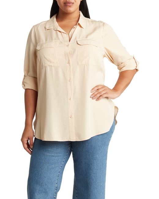 Velvet Heart Natural Genovia Long Sleeve ® Lyocell Button-up Shirt