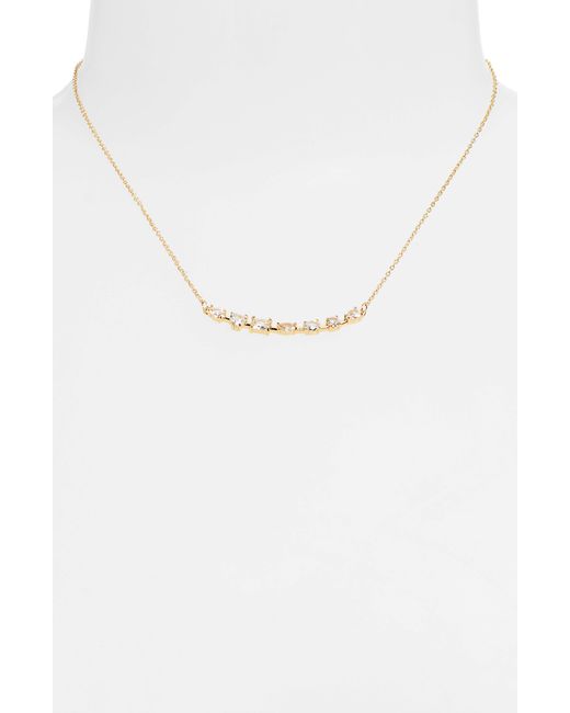 Nordstrom White Mixed Cut Cz Statement Necklace