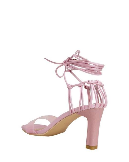 In Touch Footwear Pink Vance Ankle Wrap Sandal