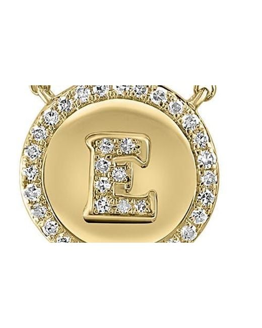 Effy Metallic Diamond 'E' Initial Pendant Necklace