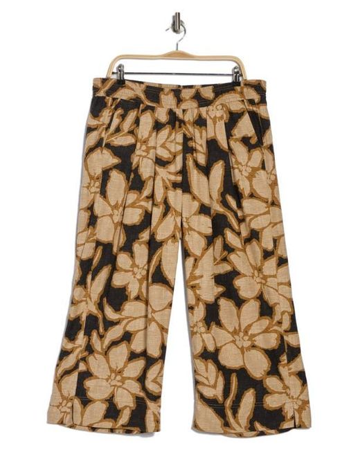 Democracy Multicolor Floral Crop Wide Leg Pull-On Pants