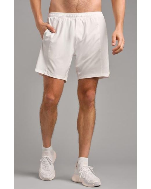 Rhone White Backspin 7-Inch Lined Shorts for men