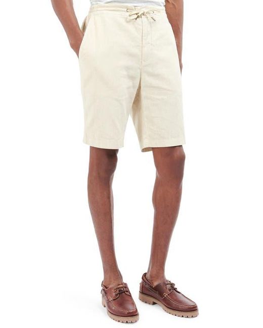 Barbour Natural Linen & Cotton Blend Shorts for men
