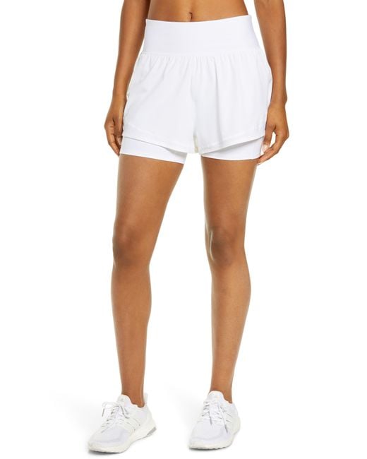 Spanx White Get Moving Double Layer Shorts