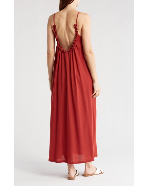 Nordstrom Red Low Back Beach Dress