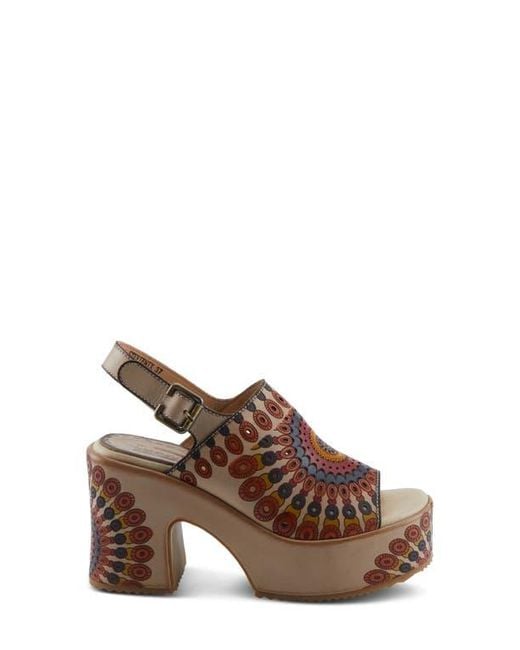Spring Step Brown Stevienix Slingback Platform Sandal